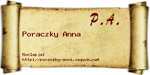 Poraczky Anna névjegykártya