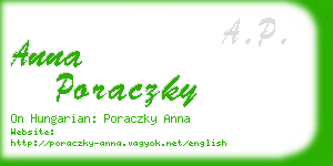 anna poraczky business card